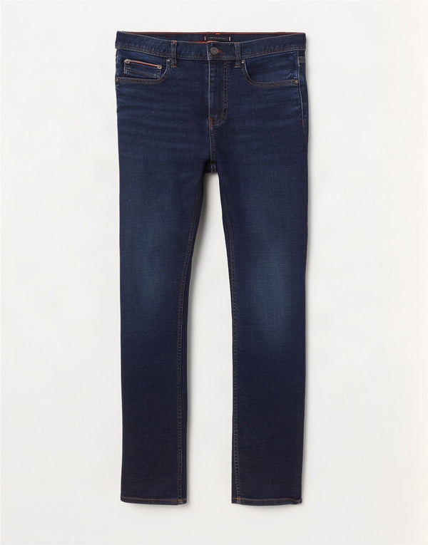 Tommy Hilfiger Herre Denton Straight Jeans W34 L30 Marineblå Bomuld