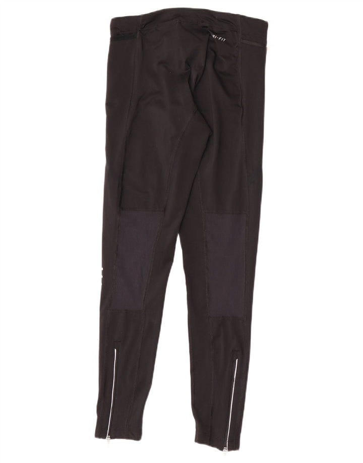 Nike Dame Dri Fit Leggings UK 6 XS Sort Colourblock Polyester