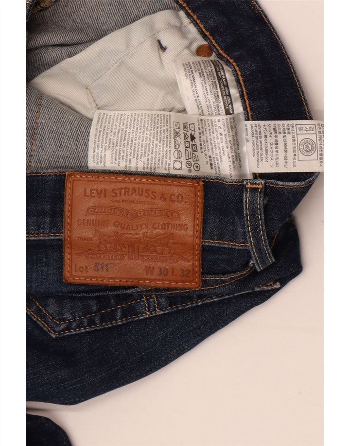 Levi's Herre 511 Slim Jeans W30 L32 Marineblå Bomuld