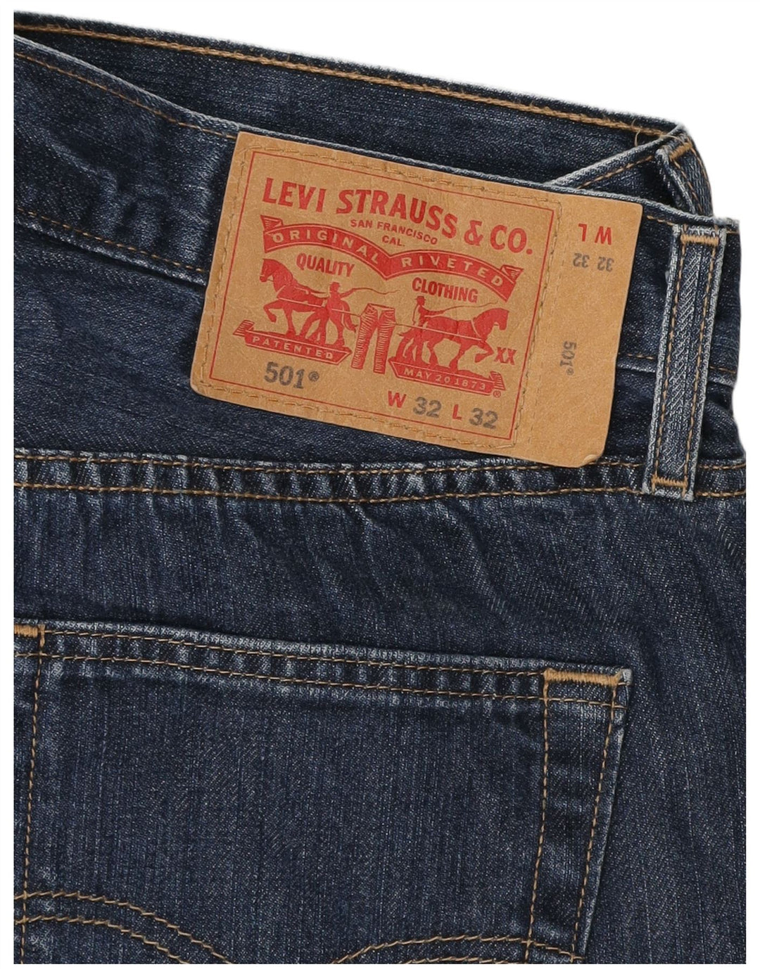 Levi's Herre 501 lige jeans W32 L27 marineblå bomuld