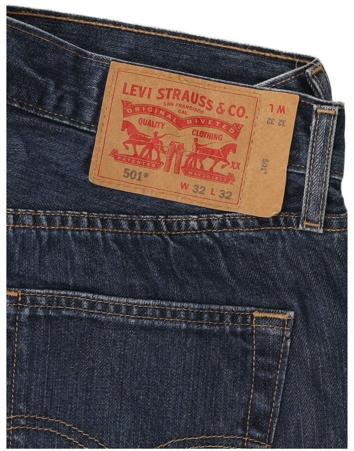 Levi's Herre 501 lige jeans W32 L27 marineblå bomuld