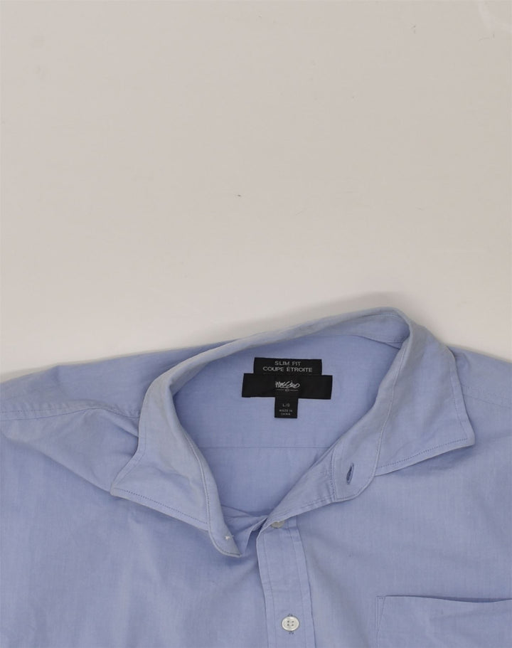 MOSSIMO Mens Slim Fit Shirt Large Blue Cotton | Vintage Mossimo | Thrift | Second-Hand Mossimo | Used Clothing | Messina Hembry 