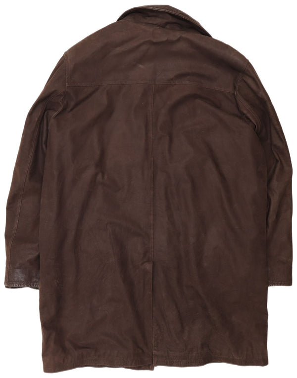 Vintage Herre Læderfrakke UK 44 2XL Brun Klassisk