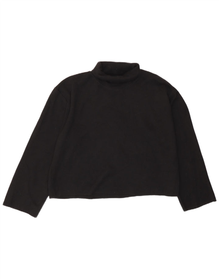 Zara Dame Top Langærmet UK 18 XL Sort Bomuld