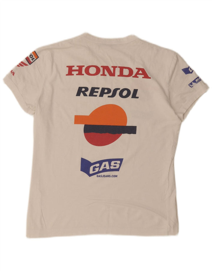 Gas Herre Grafisk T-Shirt Top Lille Hvid