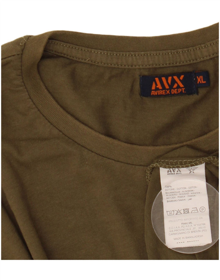 Avirex Herre T-Shirt Top XL Grøn Bomuld