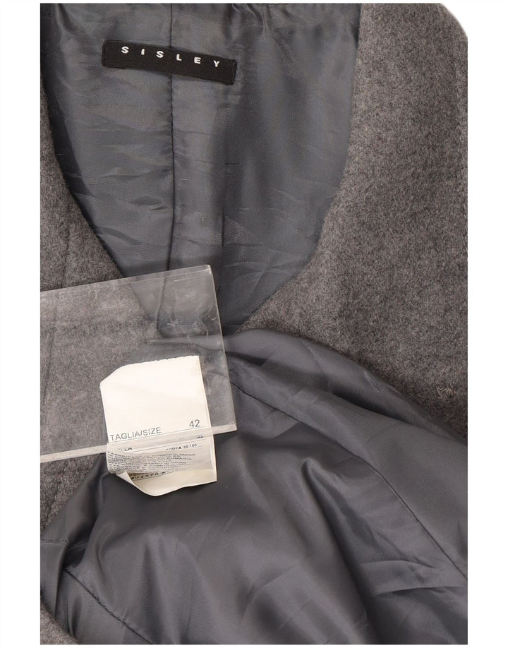 SISLEY Dameoverfrakke IT 42 Mellemgrå Uld