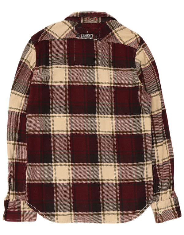 Superdry Flannelskjorte til mænd Stor Bourgogne ternet bomuld
