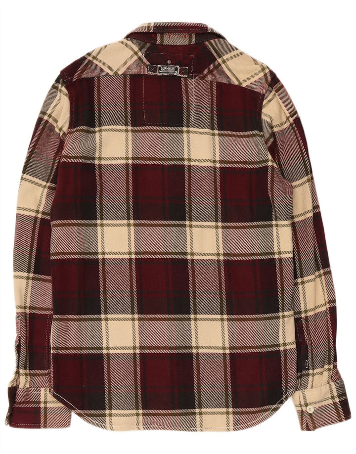 Superdry Flannelskjorte til mænd Stor Bourgogne ternet bomuld