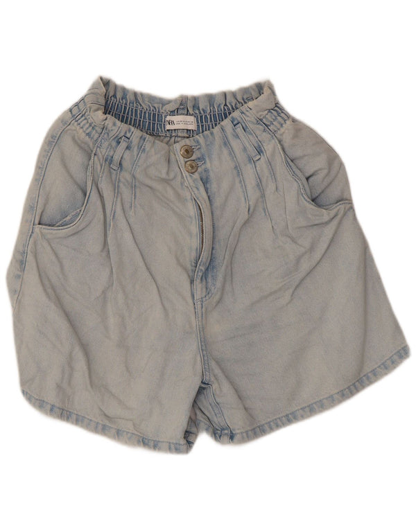 Zara Dame Denim Shorts EU 38 Small W28 Blue Cotton