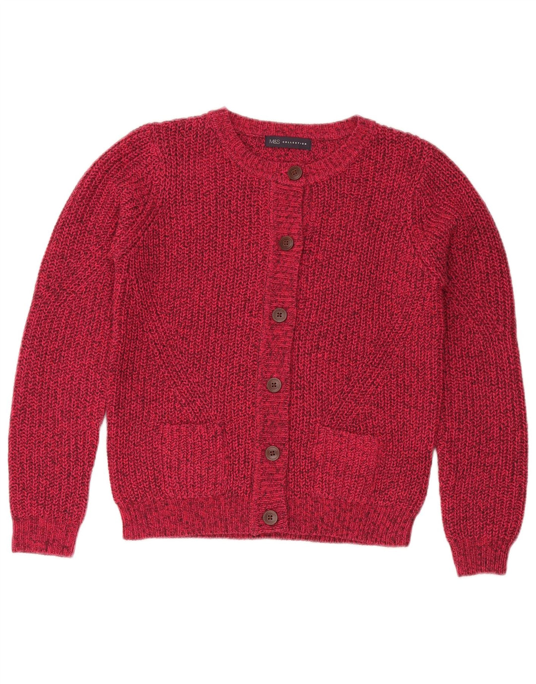 Marks & Spencer Dame oversized cardigan sweater UK 10 Small Pink Flecked