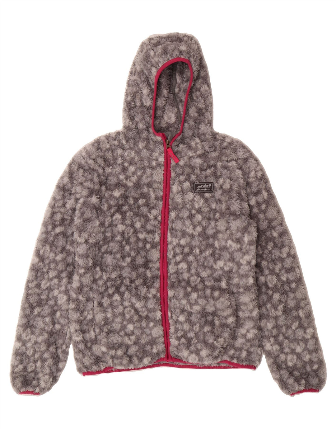 EDDIE BAUER Girls Hooded Fleece Jacket 14-15 Years Large  Grey Polyester Vintage Eddie Bauer and Second-Hand Eddie Bauer from Messina Hembry 