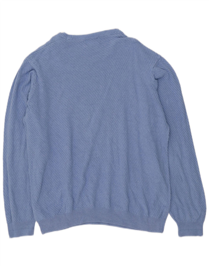 Marks & Spencer Herre Boat Neck Jumper Sweater XL Blå Bomuld