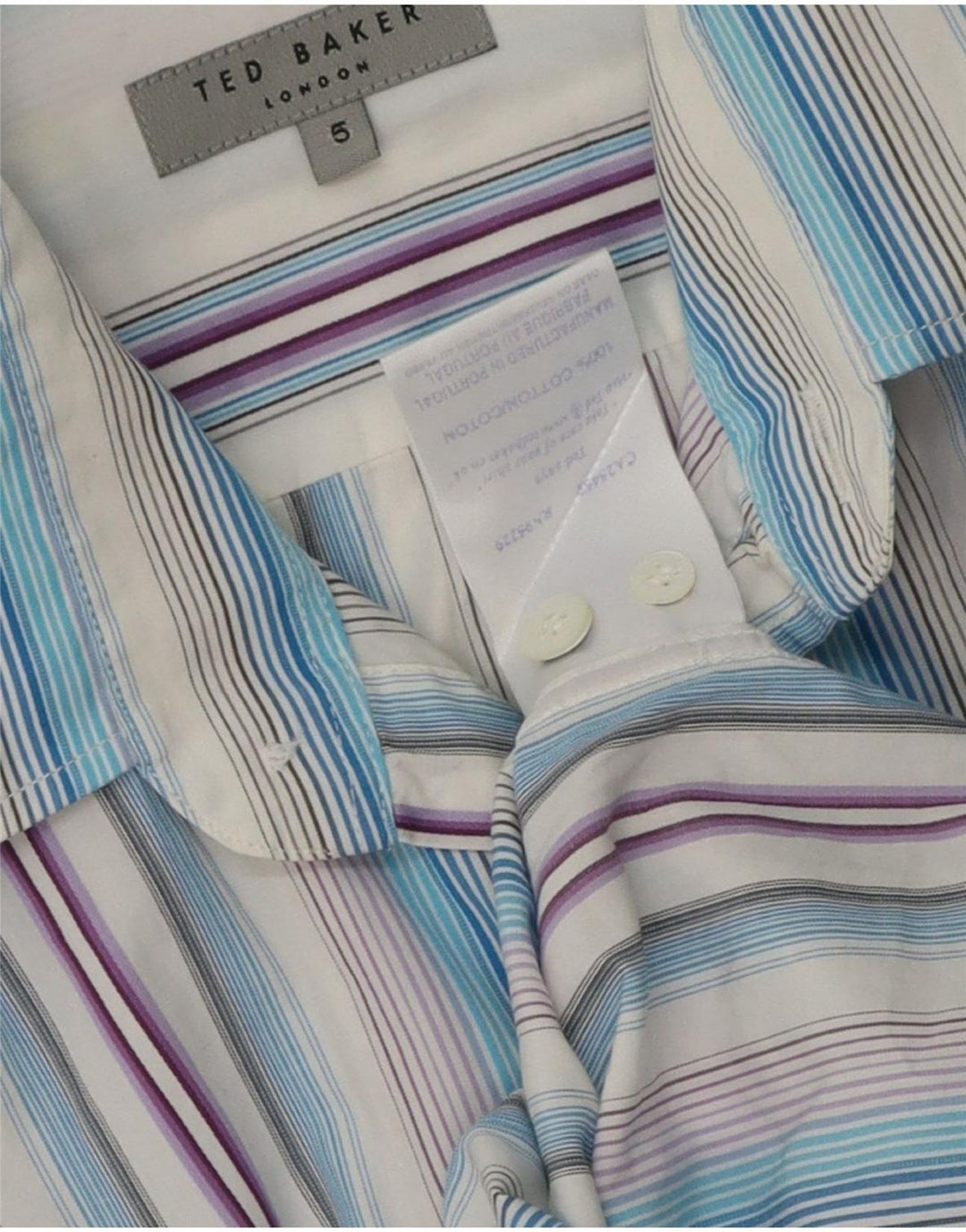 Ted Baker herreskjorte str. 5 XL Flerfarvet stribet bomuld