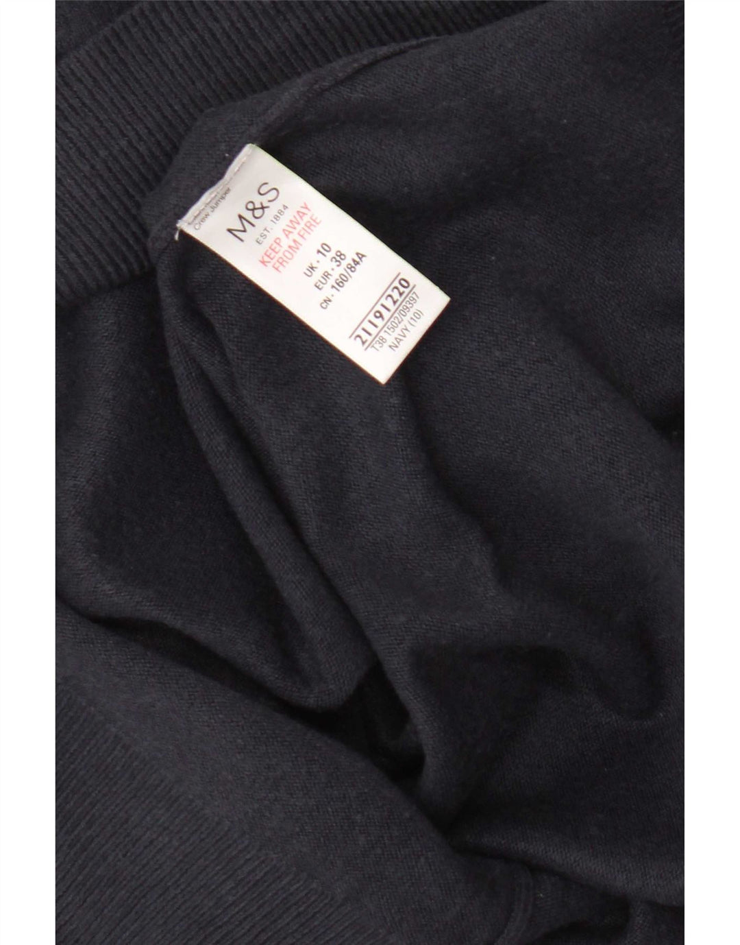 Marks & Spencer Dame sweater med rund hals DK 10 Small Navy Blue