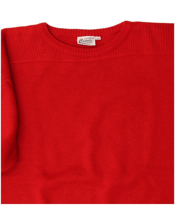 Castello Dame sweater med rund hals IT 54 2XL Rød polyakryl