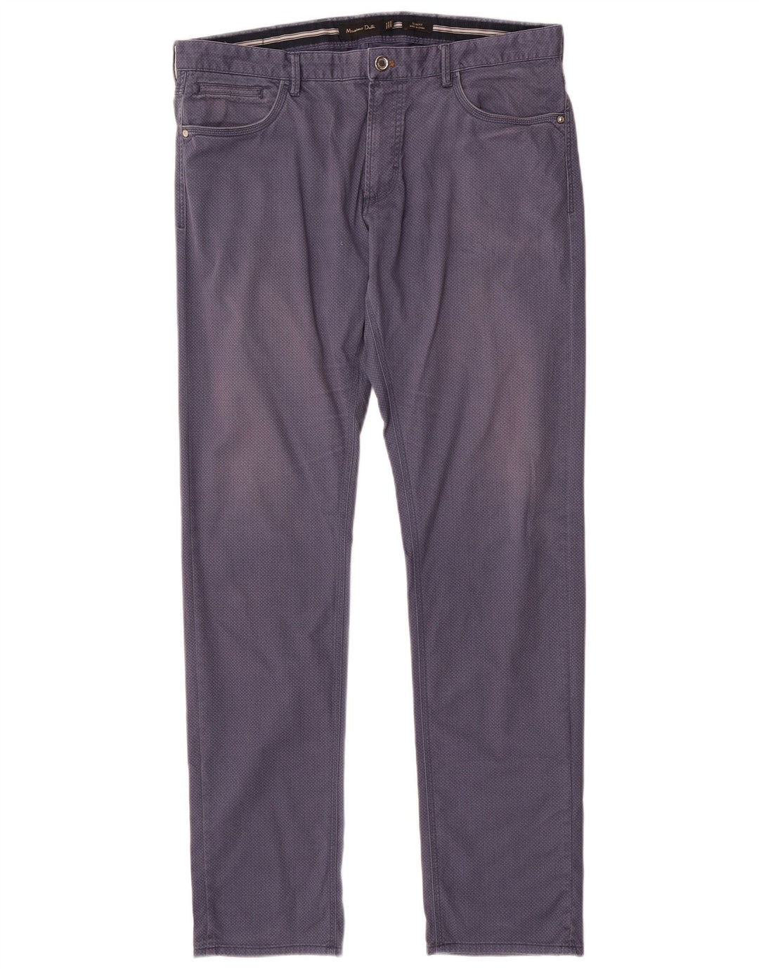 MASSIMO DUTTI Herre Casual Bukser EU 44 Large W34 L33 Marineblå Plettet
