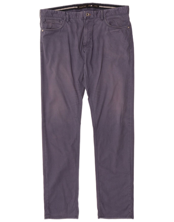 MASSIMO DUTTI Herre Casual Bukser EU 44 Large W34 L33 Marineblå Plettet