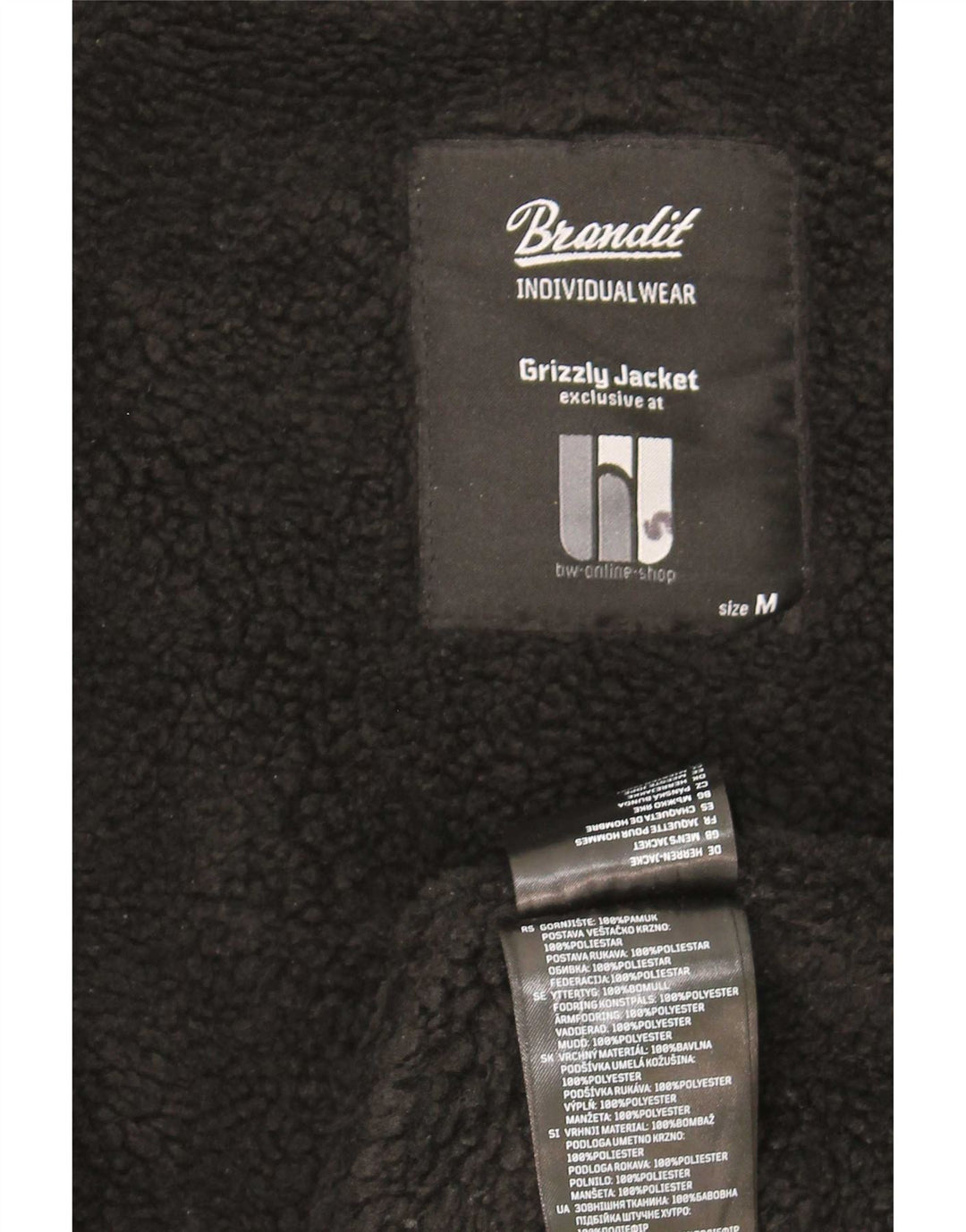 Brandit Herre hættepolstret bomberjakke UK 38 Medium Sort Polyester