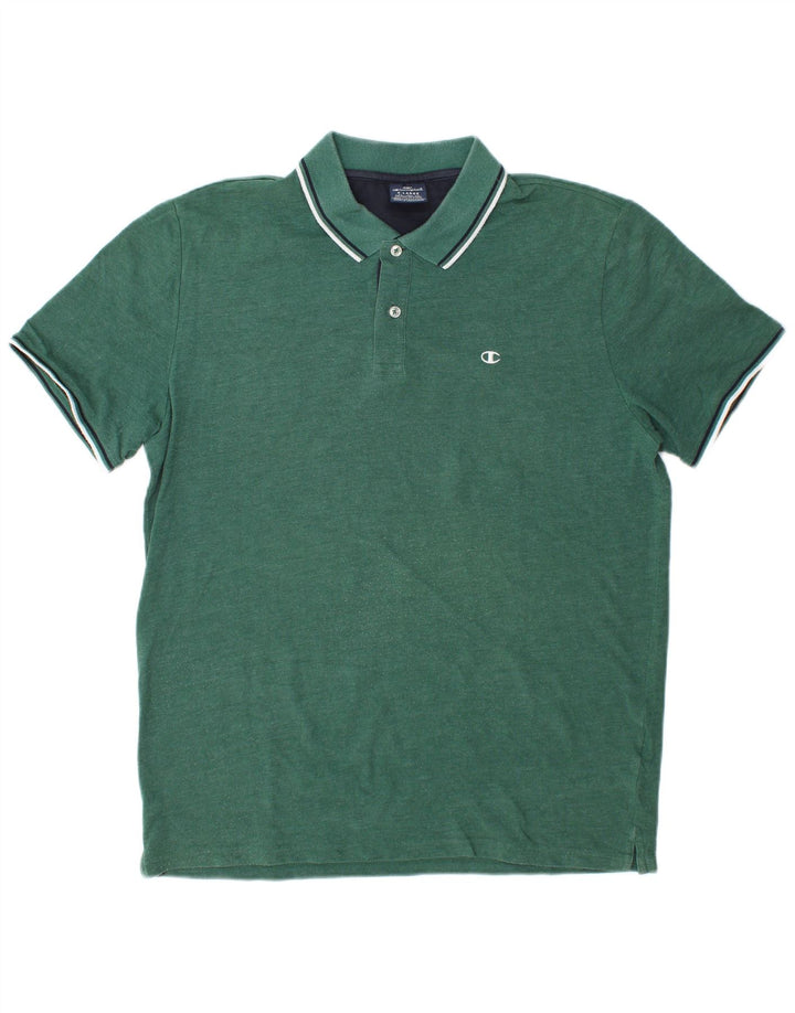 Champion Herre Polo Shirt XL Grøn Stribet