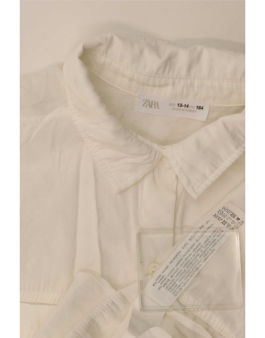 Zara Pigeskjortebluse 13-14 År Hvid Modal