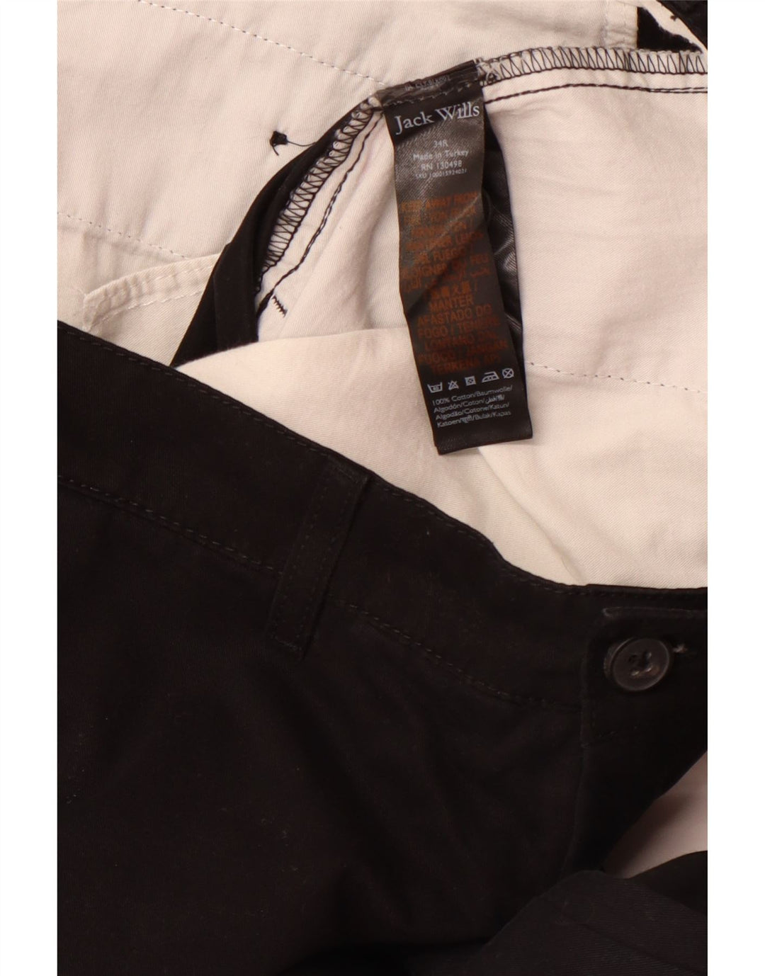 Jack Wills Herre Slim Chino Bukser W34 L32 Sort Bomuld