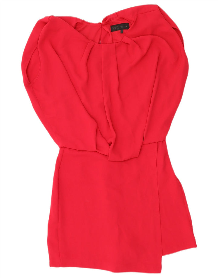 Zara Dame Playsuit UK 10 Small Pink Polyester