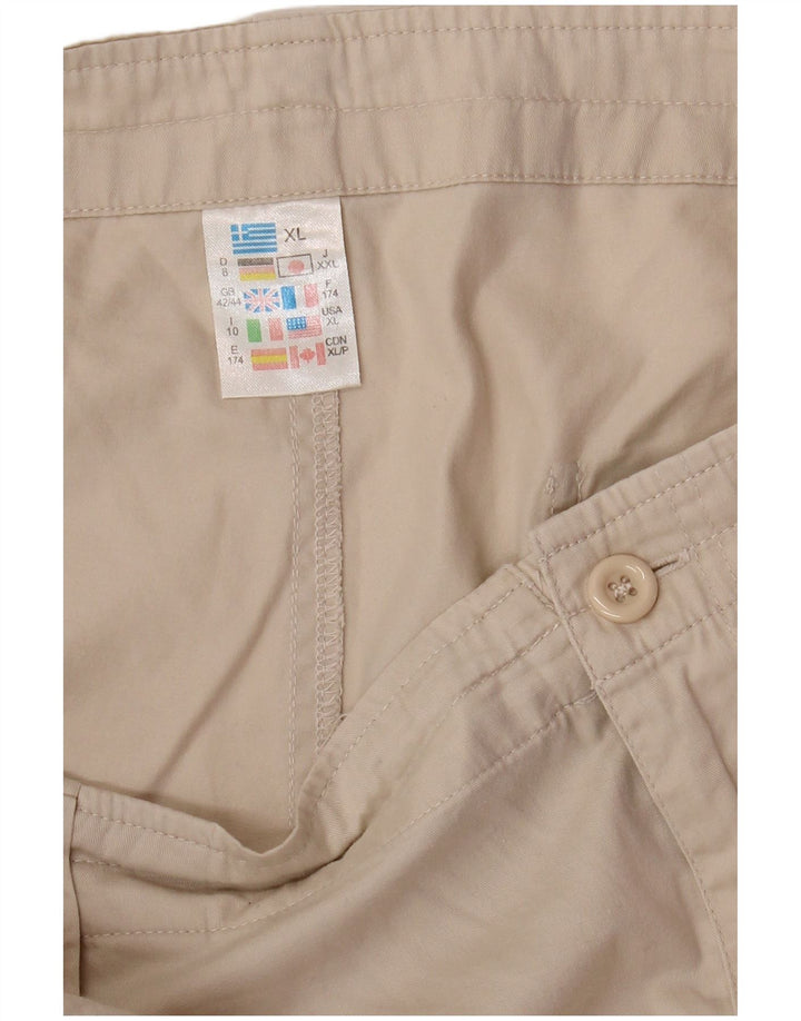 VINTAGE Herre Cargo Shorts XL W38 Beige Bomuld