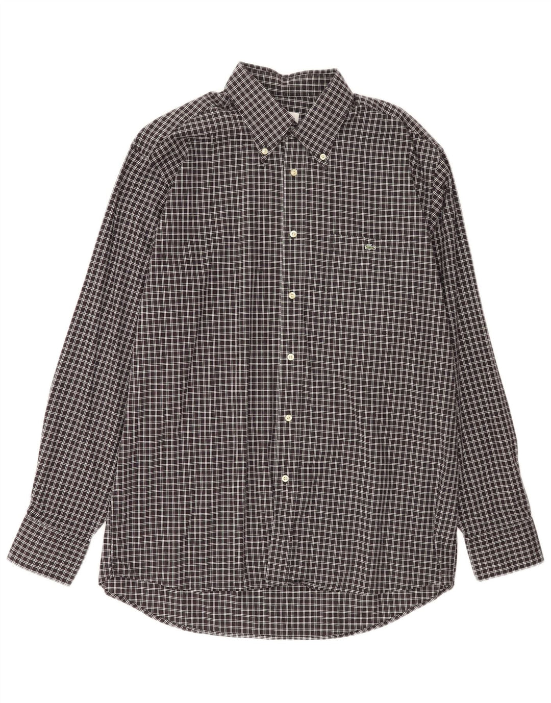 Lacoste herreskjorte str. 44 XL Sort ternet bomuld