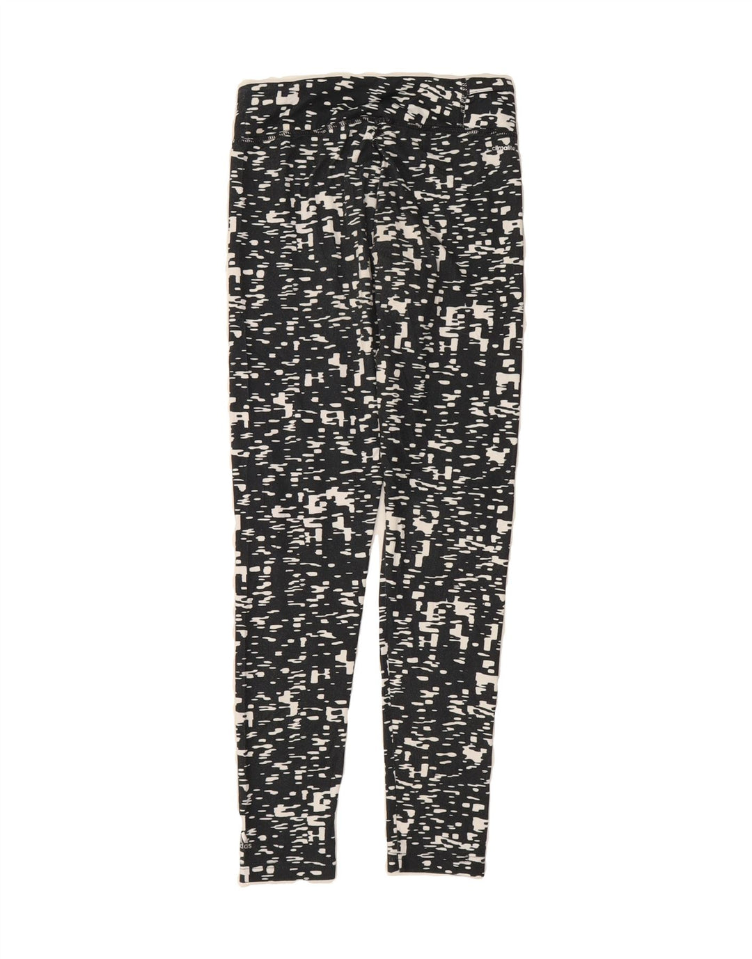ADIDAS Womens Climalite Leggings UK 4/6 XS  Black Geometric Polyester Vintage Adidas and Second-Hand Adidas from Messina Hembry 
