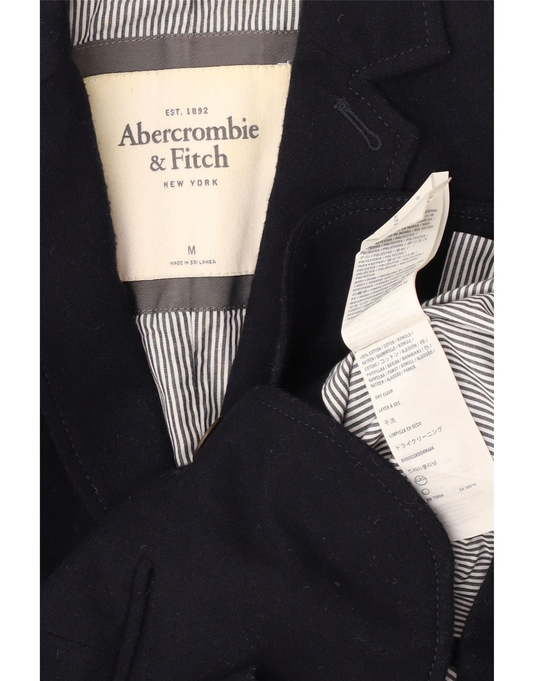 Abercrombie & Fitch Dame 2 Button Blazer Jacket UK 12 Medium Navy Blue