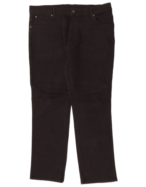 Wrangler Herre Regular Fit Straight Jeans W40 L32 Sort Bomuld