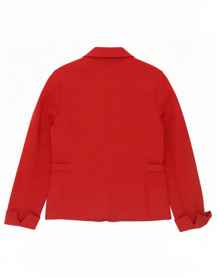 Frank Eden Dame 3 Button Blazer Jacket UK 14 Large Rød Polyester