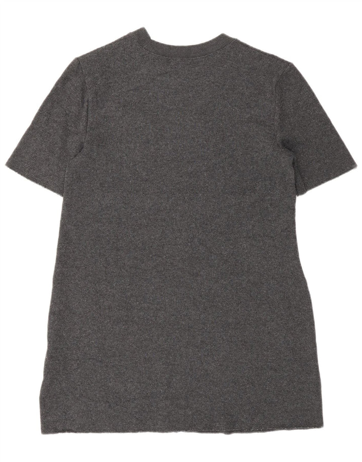 Zara Kortærmede Jumper Kjole til kvinder UK 10 Lille Grå Polyester