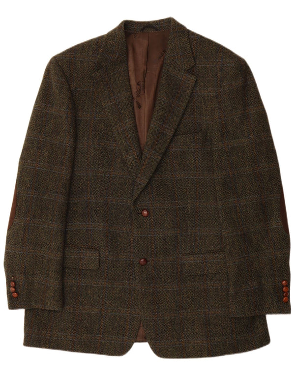 Mario Barutti Herre Harris Tweed Blazer Jacket IT 54 2XL Khaki Check