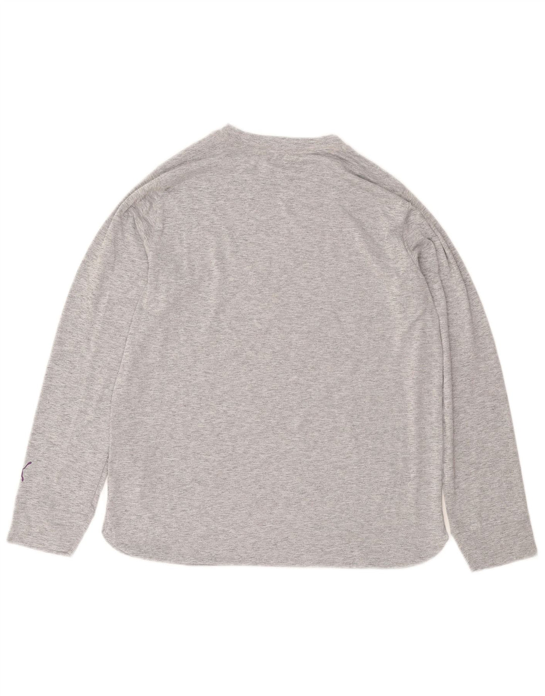 PUMA grafisk top langærmet til kvinder UK 14 Medium Grey Flecked Polyester