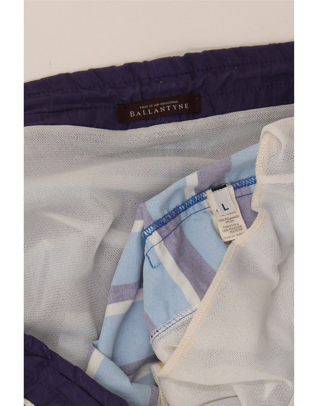 BALLANTYNE Mens Swimming Shorts  W38 Blue Striped Polyamide Vintage Ballantyne and Second-Hand Ballantyne from Messina Hembry 