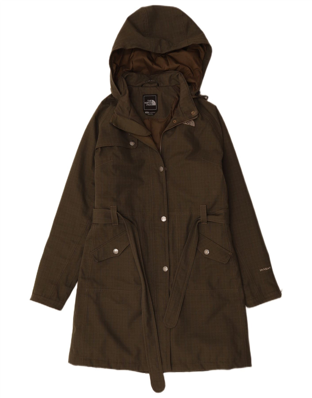 THE NORTH FACE Vindjakke med hætte til kvinder UK 14 Medium Green Check