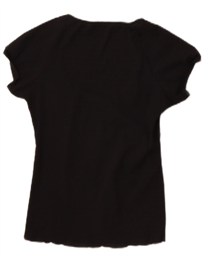 Liu Jo Grafisk Bluse Top UK 4 XS Sort Polyester