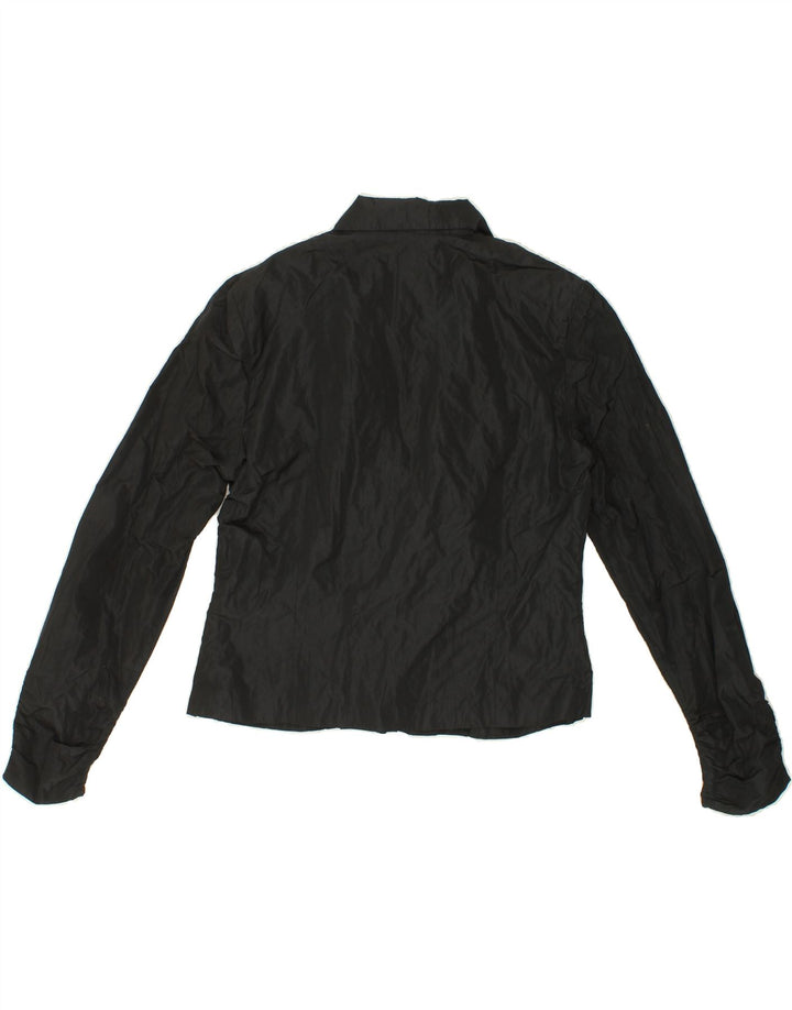 VINTAGE Womens 3 Button Blazer Jacket UK 16 Large Black Polyester Vintage Vintage and Second-Hand Vintage from Messina Hembry 