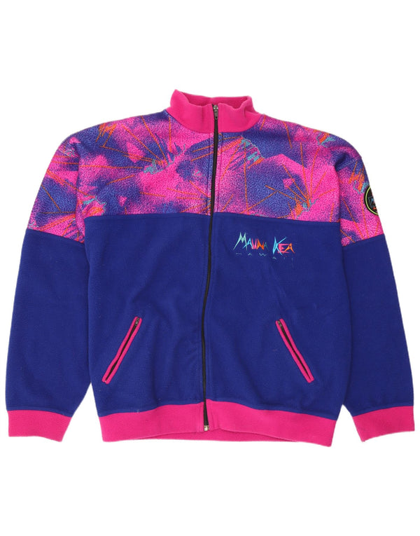 Mauna Kea Womens Loose Fit Fleece Jacket UK 18 XL Navy Blue Colourblock