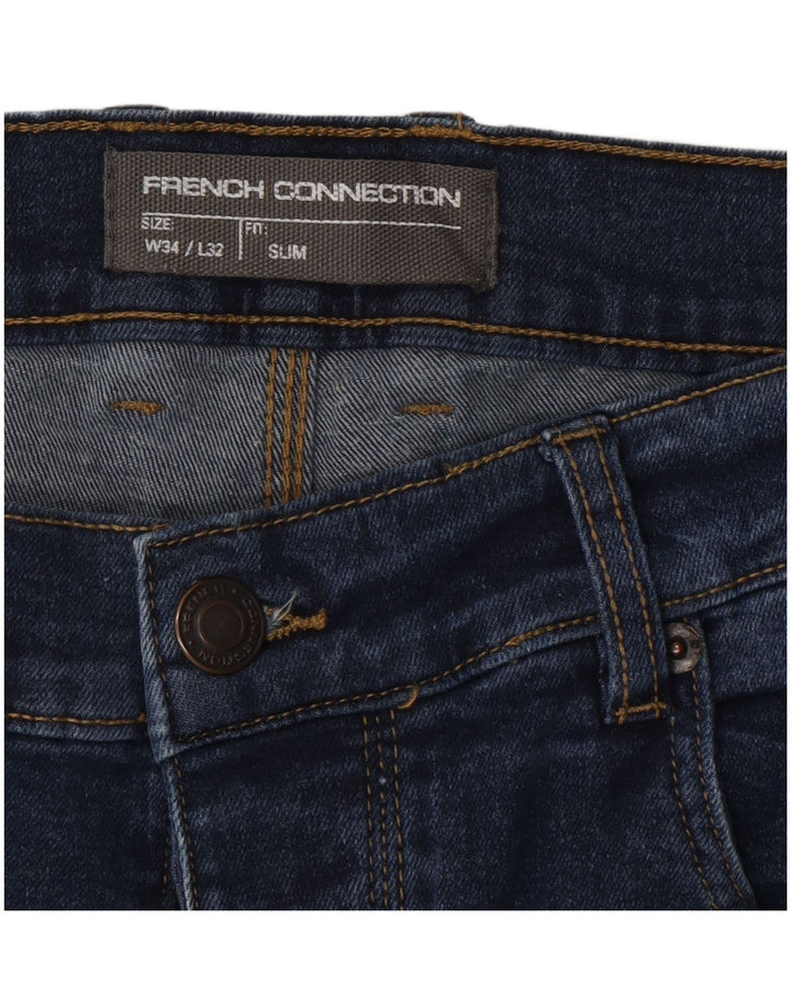 French Connection Slim Jeans til mænd W34 L32 blå bomuld