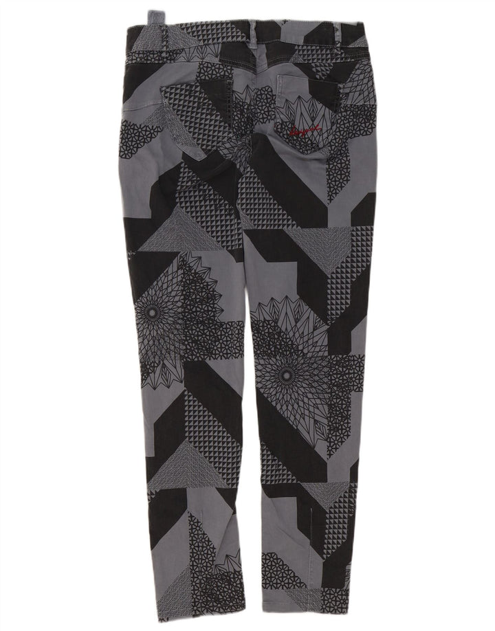 Desigual Dame Slim Casual Bukser W32 L29 Grå Patchwork Bomuld