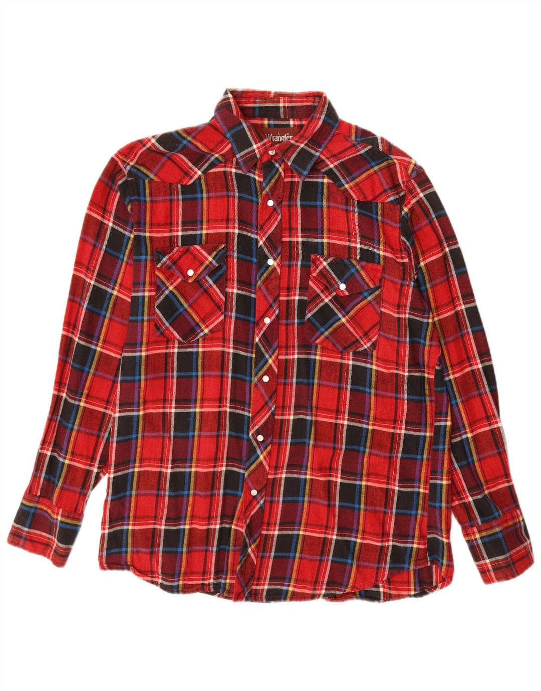 Wrangler herre vestlig flannelskjorte stor rød plaid