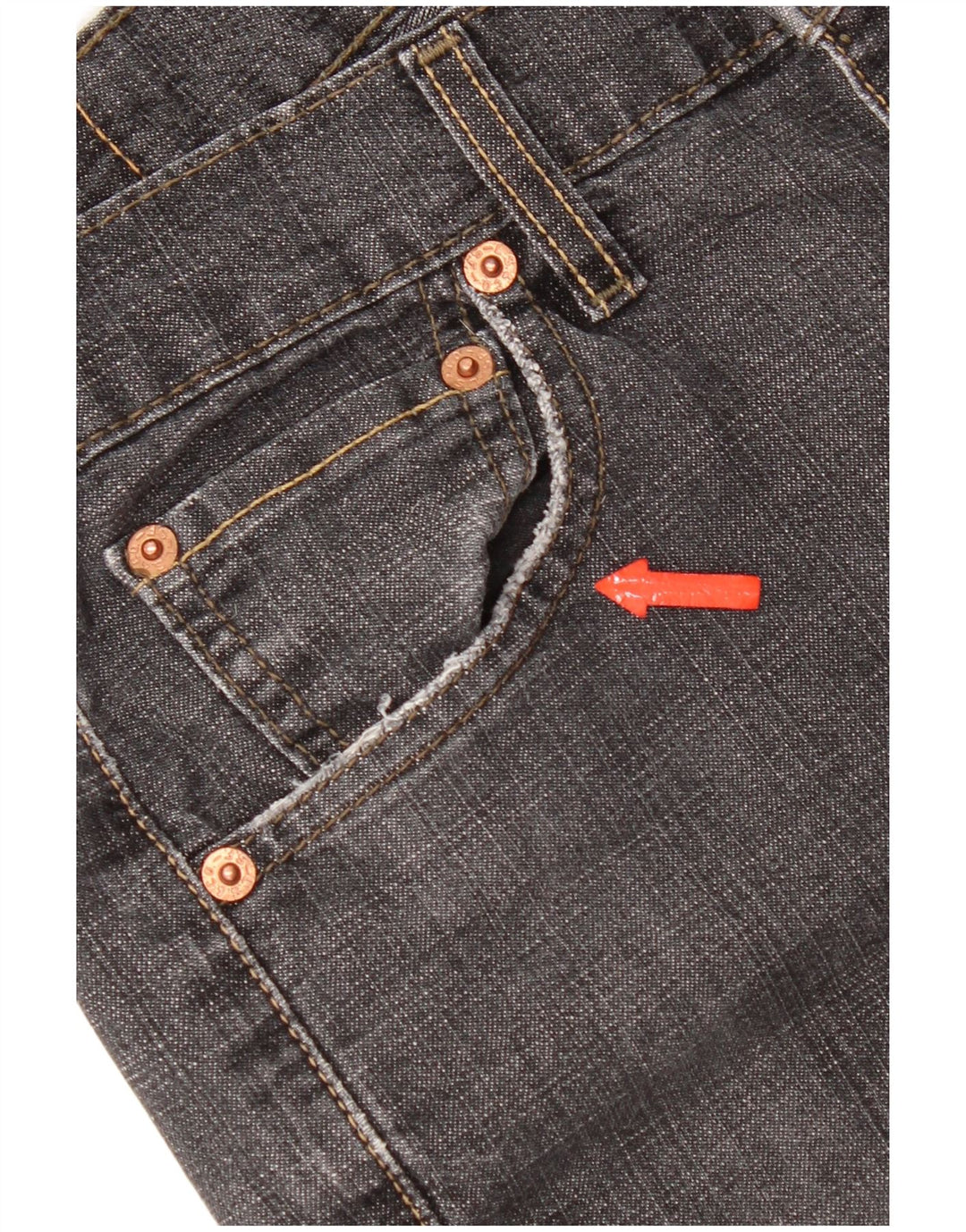 Levi's Womens 505 Distressed Straight Jeans US 6 Medium W30 L32 Grå