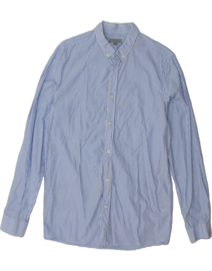 COS Mens Shirt Small Blue Striped Cotton Vintage Cos and Second-Hand Cos from Messina Hembry 