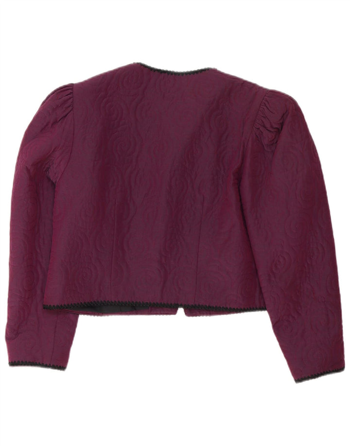 Vintage Dame Bolero Jacket UK 14 Medium Purple Viscose
