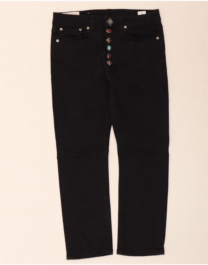 Dondup Dame Cropped Jeans W27 L25 Sort Bomuld