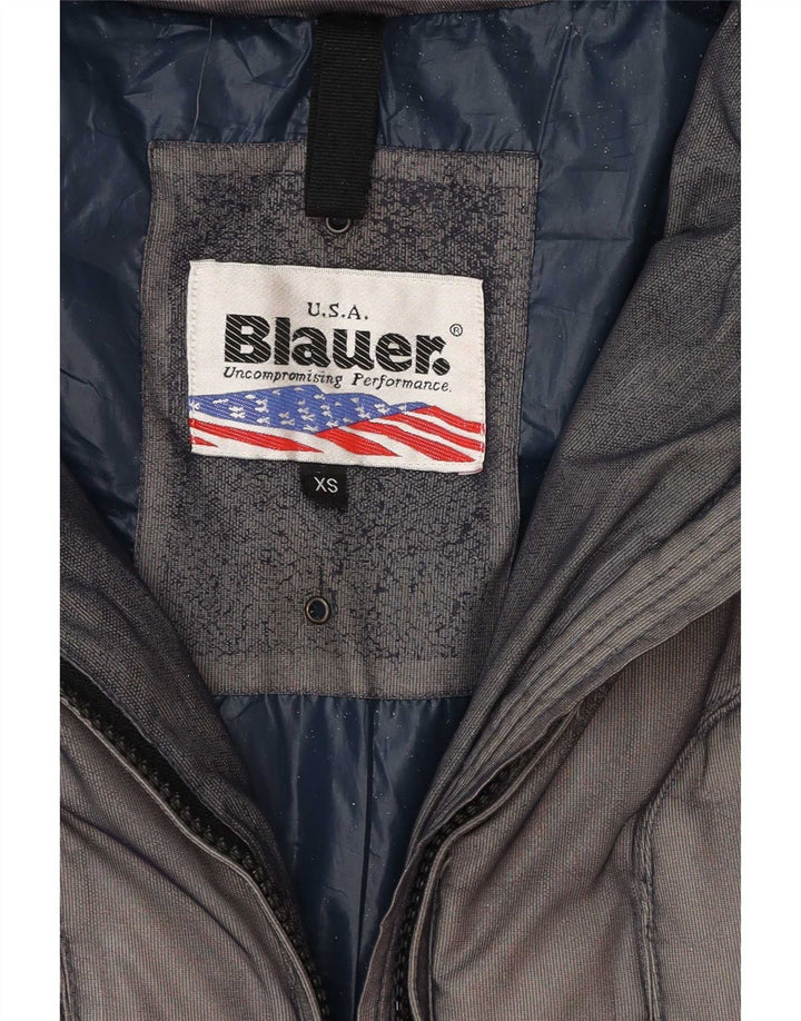 Blauer polstret jakke til kvinder UK 6 XS Grå