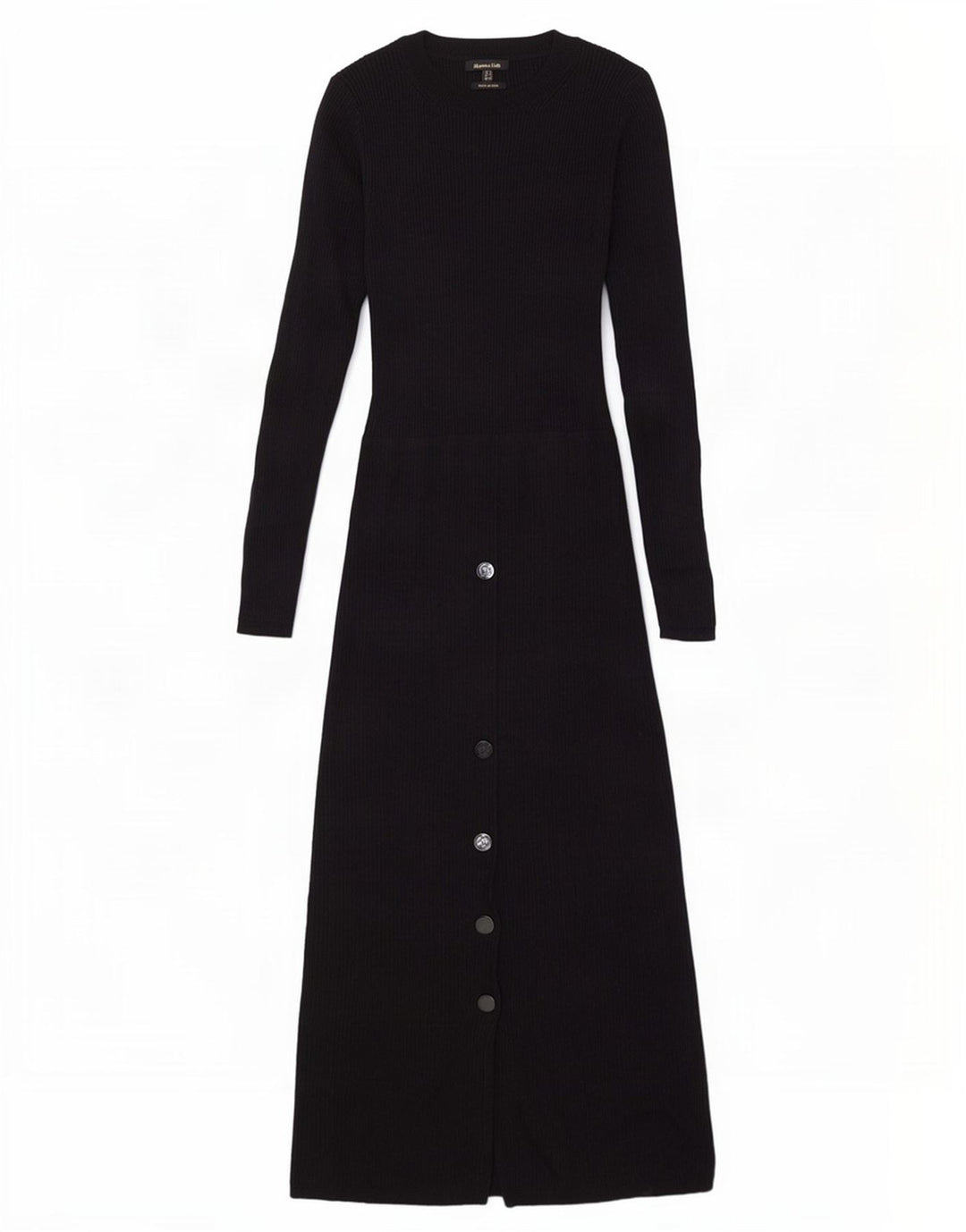 Massimo Dutti Dame Langærmet Jumper Kjole UK 8 Lille sort uld